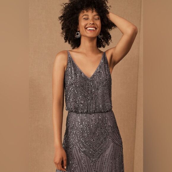 BHLDN Fidelia Beaded Maxi Dress/Gown‎ Sz 16 NWT - Picture 5 of 15
